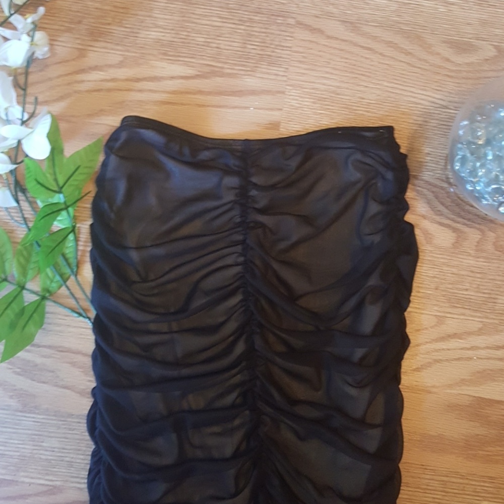 Mesh Ruched Bodycon Skirt - Picture 7 of 8